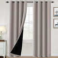 H.VERSAILTEX 100% Blackout Curtains for Bedroom Thermal Insulated Blackout Curtains 108 inch Length Full Light Blocking Curtains for Living Room with Black Liner 2 Panels Set, Warm Taupe