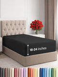 Extra Deep Twin XL Fitted Sheet - Hotel Luxury Single Fitted Sheet Only - Easily Fits 18 inch to 24 inch Mattress - Ultra Soft, Wrinkle & Fade Free w/Extra Deep Pockets - Breathable & Comfy - Black