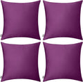 4-Pack 100% Cotton Comfortable Solid Decorative Throw Pillow Case,Thmyo Square Cushion Cover Pillowcase Sublimation Blank Pillow Covers DIY Throw Pillowcase(18x18 inch/ 45x45cm,Dark Reddish Purple)