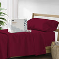 Mayfair Linen 500 Thread Count Twin XL Cotton Sheets - 3 PC Twin XL Size Bed Sheet Set Cotton (Burgundy), Cooling, Sateen Hotel-Quality 16" Deep Pocket Bedsheet for Hot Sleepers (Fits 18" Mattress)