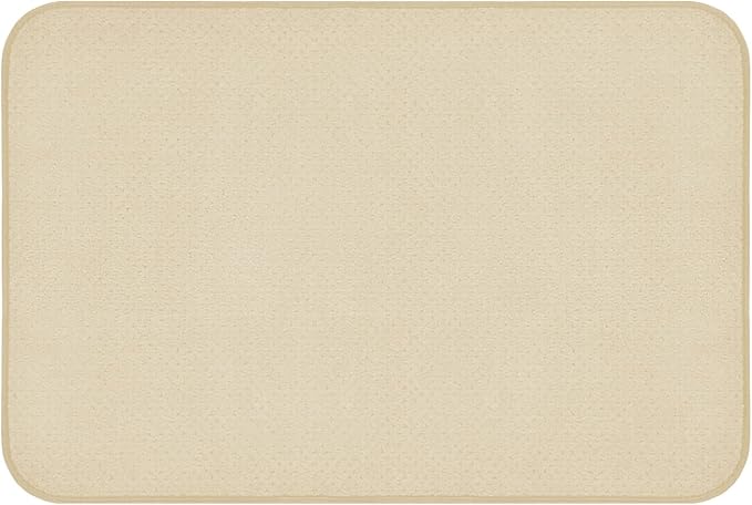 House, Home and More Skid-Resistant Carpet Indoor Area Rug Floor Mat - Ivory Cream - 2 Ft X 3 Ft - Non Slip Rubber Backing, Stain Resistant, Dog Friendly, Living Room Bedroom Kitchen Entryway