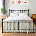 Shreem Linen Ruffled Bed Skirt with Split Corners, Gathered Style, 100% Microfiber, 18-Inch Drop, Dust Ruffle Bedskirt with Platform, Twin, Ivory