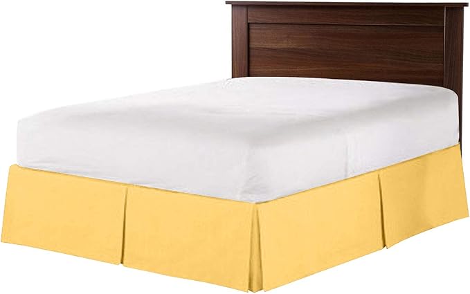Bed Skirt - 100% Cotton 800 Thread Count Box Pleated Bed Skirt - Luxury Pleated Dust Ruffle, Hotel Quality Modern Bed Skirt, Easy Fit with 12 Inch Tailored Drop, RV Bunk 42X80, Gold