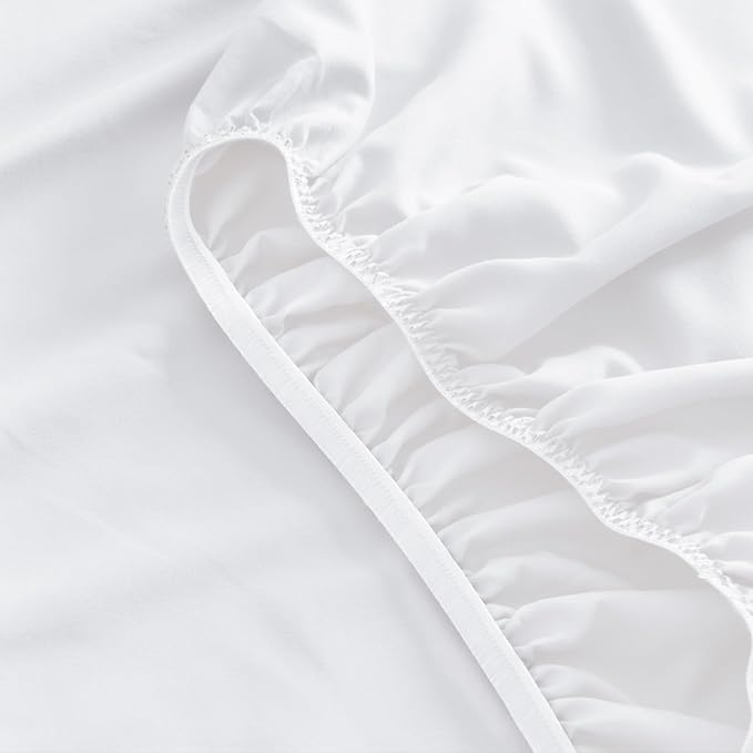 SPRINGSPIRIT Twin Sheets Set, 4 Piece Bed Sheets Set Deep Pockets, Super Soft, Breathable, White