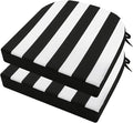 idee-home Outdoor Chair Cushions Set of 2, Thick 19" x 19" x 3" Patio Chair Cushions for Outdoor Furniture Waterproof with Ties, Outdoor Seat Cushion, Patio Chair Pads Dining Chair Black Stripes