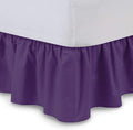 Bed Skirt - Ruffled Bed Skirt (Olympic Queen, Purple) 12 Inch Drop Dust Ruffle with Platform, 100% Cotton 800 Thread Count Fabric - Dust Ruffle Bedskirt for Easy Fitting and Easy Care
