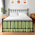 Shreem Linen Ruffled Bed Skirt with Split Corners, Gathered Style, 100% Microfiber, 16-Inch Drop, Dust Ruffle Bedskirt with Platform, Full-XL, Sage