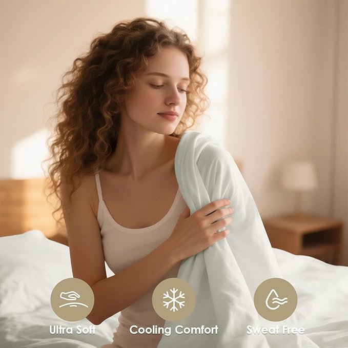 Full Sheet Set - Hotel Luxury 4 Piece Breathable Cooling Full Size Sheet Sets,Fits 16" Deep Pocket Mattress, Easy Care Wrinkle Free Bedding Sheet and Pillowcase Bedding Set, Ivory