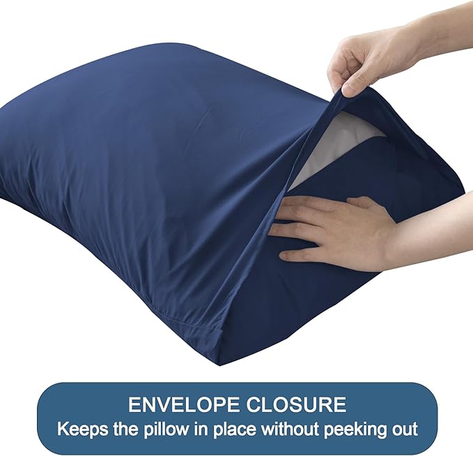 SPRINGSPIRIT RV Queen Sheets, Super Soft RV Short Queen Sheets for RV Camper, 4 Piece Bed Sheet Set Deep Pockets, Extra Soft and Breathable Bedding Sheet, Navy