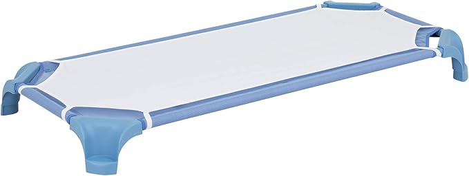 Sprogs Heavy-Duty Stackable Standard Size 52"L Daycare Cots for Kids and Toddlers, Stacking Preschool Classroom Kids Cots for Sleeping, Resting, Naptime, Pack of 16, Natural Colors