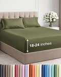 Extra Deep Pocket Queen Sheet Set - 4 Piece Breathable & Cooling Bed Sheets - Hotel Luxury Sheet Set - Soft, Wrinkle Free & Comfy - Easily Fits Extra Deep Mattresses - Deep Pocket Sage Green Sheets
