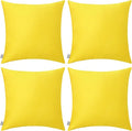 4-Pack 100% Cotton Comfortable Solid Decorative Throw Pillow Case,Thmyo Square Cushion Cover Pillowcase Sublimation Blank Pillow Covers DIY Throw Pillowcase for Sofa(18x18 inch/ 45x45cm,Lemon Yellow)