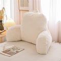 Btargot Extra Large Reading Pillow Bed Wedge Large Adult Backrest Lounge Cushion with Arms | Back Support for Sitting Up in Bed White