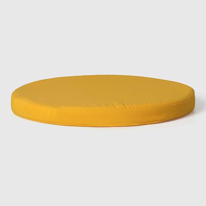 WestinTrends Solace Outdoor Patio Kitchen Dining Chair Round Seat Cushions Set of 4, 16 x 16, Yellow