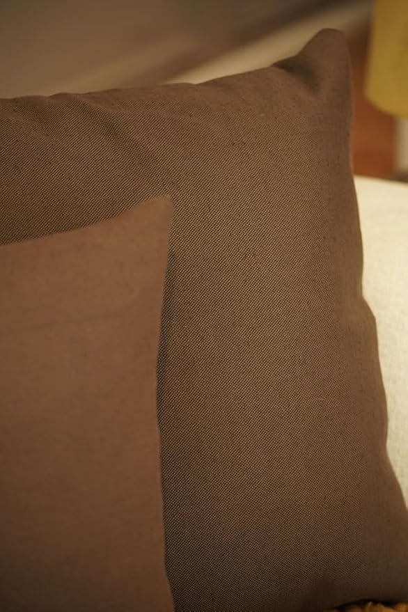 Haven & Glow Decorative Throw Pillow Cover – Square Cushion Case with Zipper | Modern Sofa, Couch & Bed Accent Pillow Covers for Living Room, Bedroom & Home Decor | 22 x 22 Inch – Dark Brown – 2 Pack
