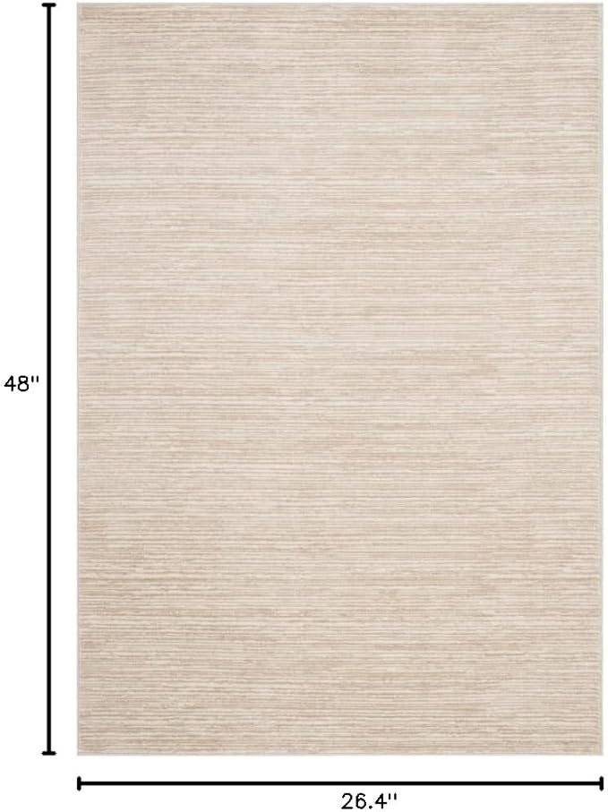 SAFAVIEH Vision Collection Accent Rug - 2'2" x 4', Creme, Modern Ombre Tonal Chic Design, Non-Shedding & Easy Care, Ideal for High Traffic Areas in Entryway, Living Room, Bedroom (VSN606F)