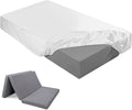 Breling Fitted Sheet (Sheet Only) Compatible with Milliard Trifold Mattress Folding Mattress Fitted Microfiber Bedsheet for Camp Bunk Rvs Bed(White,Twin,4'')