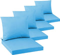 Outdoor Seat Cushion Set 19 x 19 In, Water-Resistant & Fade-Resistan, Patio Furniture Cushions with Removable Cover Deep Seat & Back Cushion with Handle and Adjustable Straps for Chair Sofa,4PC