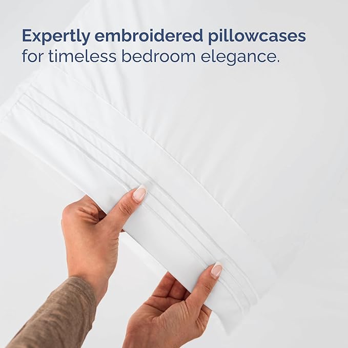 Split California King Bed Sheets - Extra Soft Split California King Sheets Sets – Designed for Split California King Mattresses – Cal King Split Fits 14" to 16" Deep Pocket Fitted Sheet Set – White