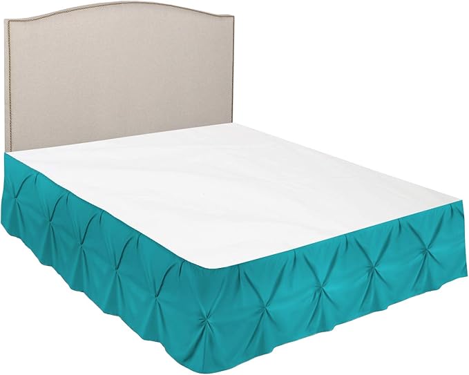 Nestl Premium Microfiber Bedskirt - King Size, Pinch Pleat, 14" Drop, Hotel Quality, Teal