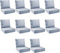 Outdoor Cushion Set for Furniture Patio Furniture, UV Resistant, Water Resistant - 6 Inch Thick Foam Garden Cushions– 24x24 Inch Patio Seat Covers for Chair/Sofa/Couch | Baby Blue | 10-Pack |