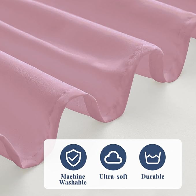 Queen Bed Skirt, Elastic Wrap Around Bed Skirt Queen Size, Bed Skirts for Adjustable Bed, Easy Fit with 14" Drop Length Tailored Drop Dust Ruffle (Pink)