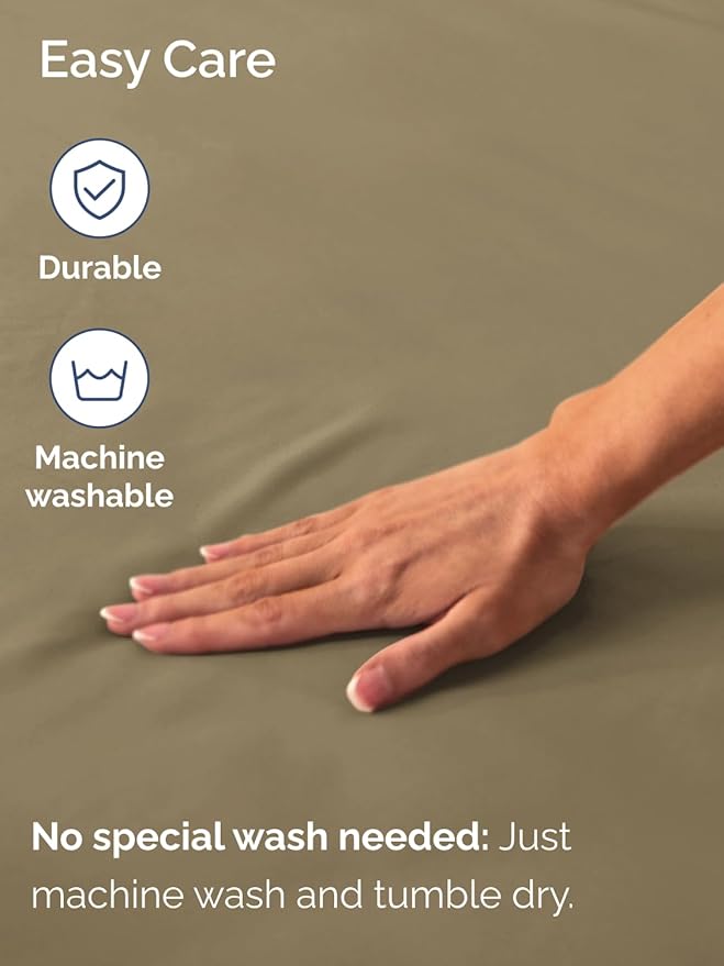 Extra Deep Cal King Fitted Sheet - Hotel Luxury Single Fitted Sheet Only - Easily Fits 18 inch to 24 inch Mattress - Ultra Soft, Wrinkle & Fade Free w/Extra Deep Pockets - Breathable & Comfy - Khaki