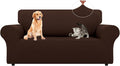 LURKA Stretch Loveseat Sofa Slipcovers 1 Piece Couch Covers for Sofa Furniture Protector Full Sofa Covers with Elastic Bottom for Kids and Dog (Medium, Chocolate)