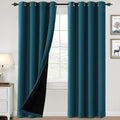 H.VERSAILTEX 100% Blackout Curtains for Bedroom Thermal Insulated Blackout Curtains 108 inch Length Heat and Full Light Blocking Curtains for Living Room with Black Liner 2 Panels Set, Dark Teal