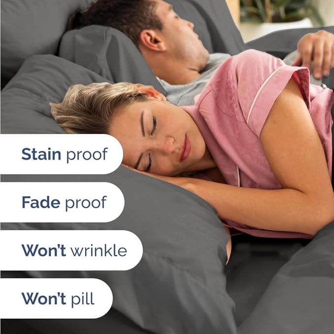 Extra Deep Pocket King Sheets - 4 Piece Breathable & Cooling Bed Sheets - Hotel Luxury Bed Sheet Set - Soft, Wrinkle Free & Comfy - Easily Fits Extra Deep Mattresses - Deep Pocket Charcoal Sheets Set