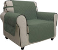 Easy-Going Sofa Slipcover Chair Cover Waterproof Couch Cover Washable Sofa Cover Non-Slip Fabric Furniture Protector with Pocket for Pets Covers Pets Kids Children Dog Cat (Chair, Greyish Green)