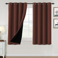 H.VERSAILTEX 100% Blackout Curtains for Bedroom Thermal Insulated Blackout Curtains 54 inch Length Heat and Full Light Blocking Curtains for Living Room with Black Liner 2 Panels Set, Rust