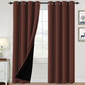 H.VERSAILTEX 100% Blackout Curtains for Bedroom Thermal Insulated Blackout Curtains 84 inch Length Heat and Full Light Blocking Curtains for Living Room with Black Liner 2 Panels Set, Rust