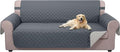 U-NICE HOME 4 Seater Sofa Cover 91 Inch Large Couch Covers for 4 Cushion Couch with Elastic Straps Water Resistant Furniture Protector Cover for Pets Cat (Sofa XX-Large, Dark Blue/Light Grey)