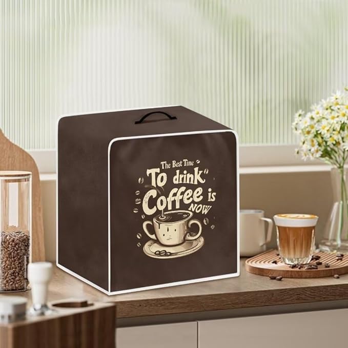 Mumeson Coffee Cup Coffee Maker Cover,Home Kitchen Appliance Cover Stain Dust Resistant Supplies Protect Cover with Handle Modern Design Kitchen Decorations, Large