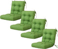 ARTPLAN Seat/Back Outdoor Chair Cushion,Set of 4 Patio Chair Cushion with Tie,Tufted Replacement for Patio Furniture,20x20x4 Inches,4 Count