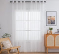 PI Outdoor Sheer Curtains Panels,Grommet Top Casual Voile Sheer Draperies for Yard/Porch 2 Panels (W52 X L95, Ivory)