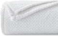 NEWCOSPLAY Super Soft Queen Blanket White Premium Silky Flannel Fleece Leaves Pattern Lightweight Bed Blanket All Season Use (White, Queen(90"x90"))