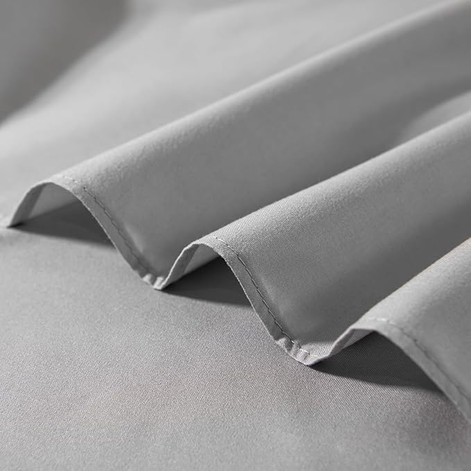 TSUTOMI Light Grey Bed Skirt Full Size Ruffled Bed Skirt with Split Corners, Full Bed Skirt 12 Inch Drop, Full Size Bed Skirt Black for Ruffled Bed Skirt with Split Corners, Bed Skirt Full Size