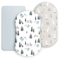 GRSSDER Stretchy Ultra Soft Fitted Bassinet Sheet Set 3 Pack, Universal Fit for Bassinets Baby Cradle Moses Basket Oval Rectangle Mattress Snug and Safe, Cute Wild Forest Mongooses for Baby