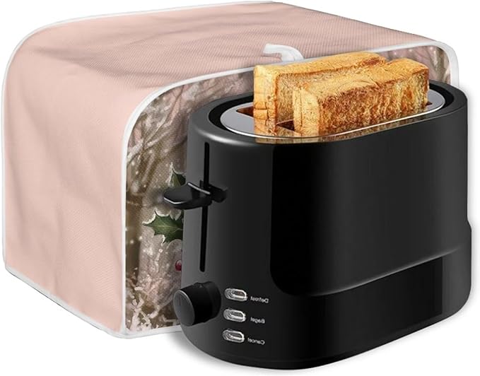 ZFRXIGN Christmas Snowman Toaster Covers 4 Slice Toaster Cover for Home Kitchen Decor Accessories Small Appliance Covers with Top Handle Toaster Oven Cover Washable Pink