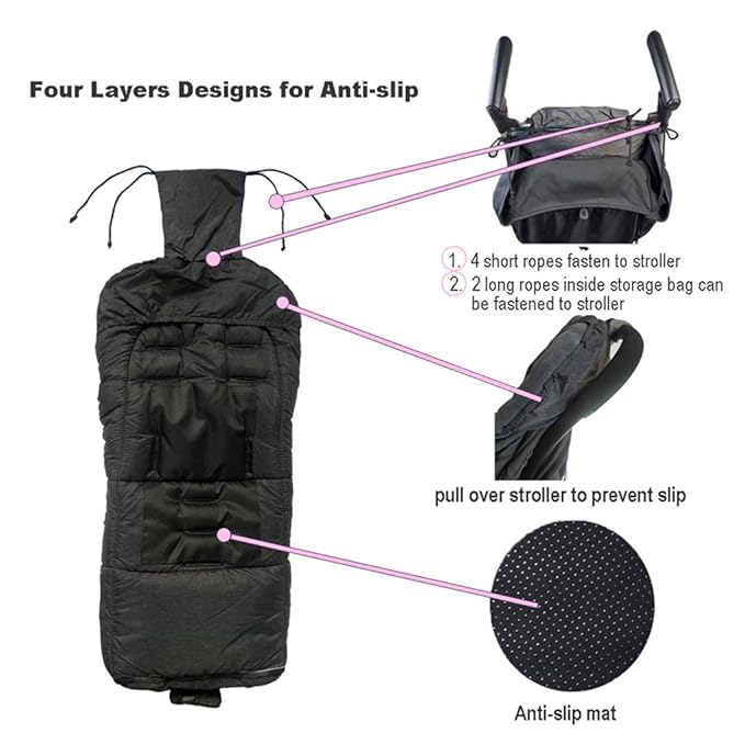 Christmas Uniuqe Waterproof Winter Stroller Bunting Bag Todder,Width Adjustable, Anti-Dirt,Foot area Open, Hoodie, All Features Needed for Baby Stroller Footmuff