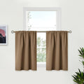 BGment Taupe Small Blackout Curtains 36 Inches Length - Short Thermal Insulated Drapes with Rod Pocket Room Darkening Privacy for Bathroom Kitchen, 34 x 36 Inch, 2 Panels