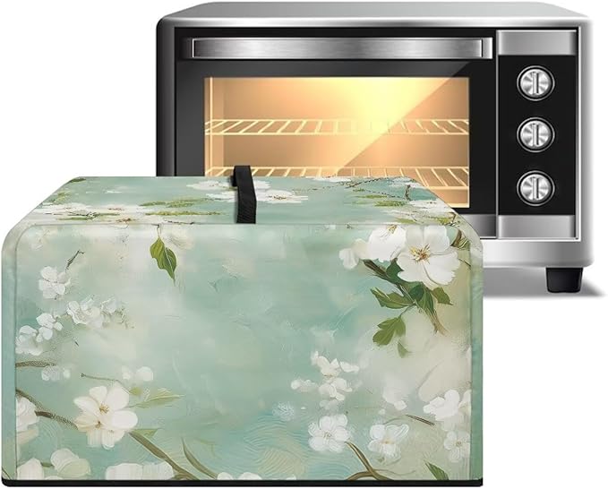 Microwave Oven Cover, Flower Heat-Resistant Waterproof Toaster Oven Dust Cover Universal for Most Microwaves Ovens Greaseproof Anti-Scratch Microwave Dust Covers