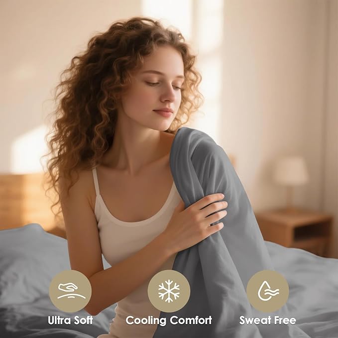 Twin Sheet Set - 3 Piece Silky Ultra Soft Breathable Bed Sheet Set, 16" Deep Pocket for Mattress, Hotel Luxury Twin Size Sheets & Wrinkle Free,Easy Care Cooling Bedding Sheets,Light Grey