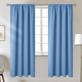 BGment Denim Blue Blackout Curtains 72 Inches Long for Bedroom - Thermal Insulated Window Drapes with Rod Pocket Room Darkening for Living Room, 42 x 72 Inch, 2 Panels