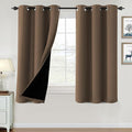 H.VERSAILTEX 100% Blackout Curtains for Bedroom Thermal Insulated Blackout Curtains Heat and Full Light Blocking Curtains for Living Room with Black Liner 2 Panels Set, 42 x 63 Inch, Macchiato