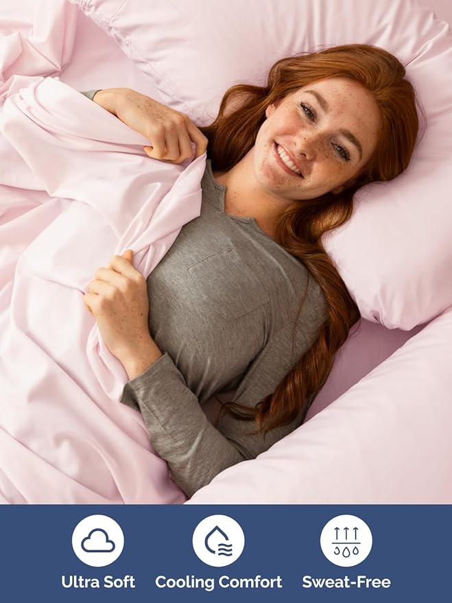 Extra Deep Pocket Queen Sheet Set - 4 Piece Breathable & Cooling Bed Sheets - Hotel Luxury Sheet Set - Soft, Wrinkle Free & Comfy - Easily Fits Extra Deep Mattresses - Deep Pocket Lavender Pink Sheets