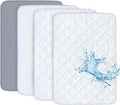 Pack and Play Sheets and Waterproof Pack n Play Mattress Protector Pad Cover 4 Pack Set, Ultra Soft Pack n Play Mattresses Sheets Compatible with Graco Pack n Play, Grey&White