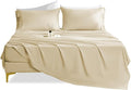 Lightweight Soft California King Sheet Set - Luxury 4 Piece Breathable Cooling Sheets, 16" Deep Pocket Easy Care Wrinkle Free Bedding Sheet and Pillowcase Set Cal King Size, Beige